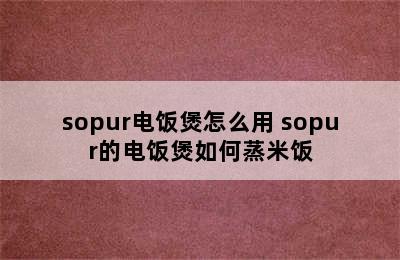 sopur电饭煲怎么用 sopur的电饭煲如何蒸米饭